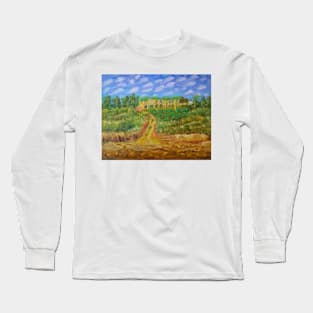 Oil Painting - Sicily. A Farmhouse View from the Beach. 2014 Long Sleeve T-Shirt